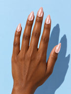 Pearl Glazed Almond Press-On Nails on a hand