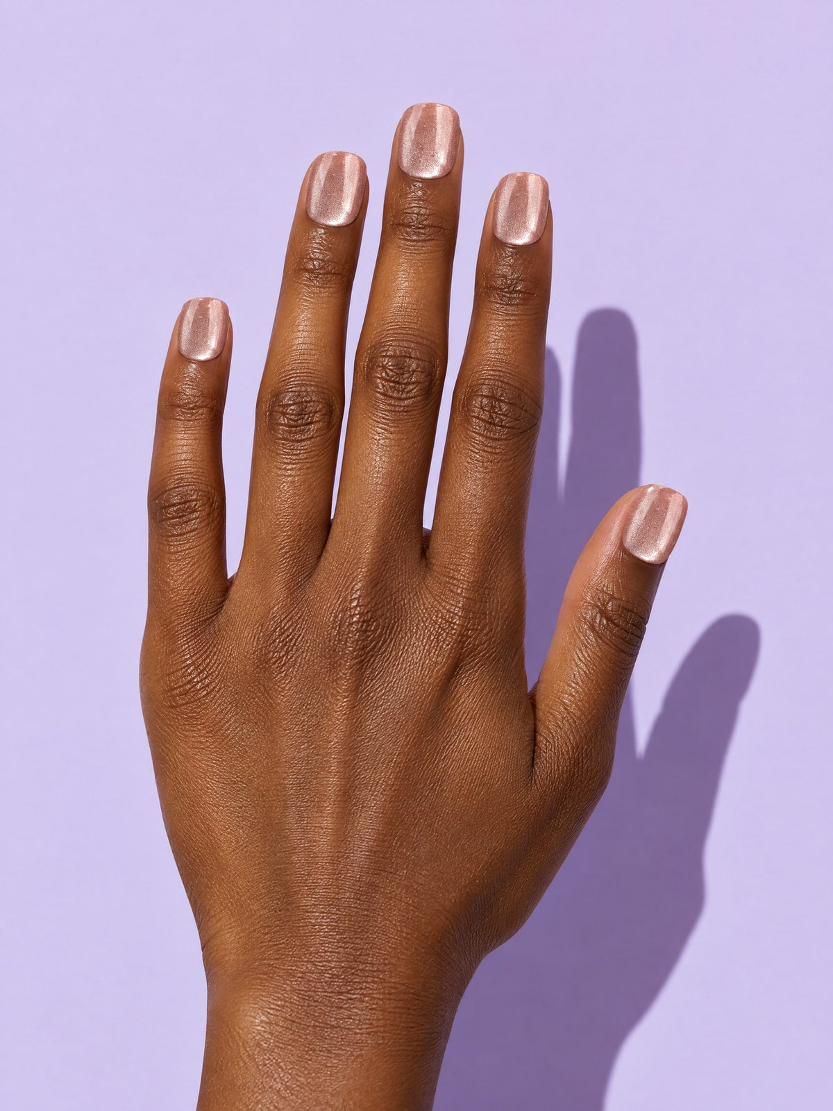 Rose Cat Eye Short Square Press-On Nails on a hand