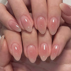 Blush Gradient Almond Press-On Nails – blush pink jelly gradient fading to a sheer tip, photo 4