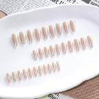 Champagne Pearl Chrome Almond Press-On Nails – champagne nude with a pearly chrome glaze, photo 7