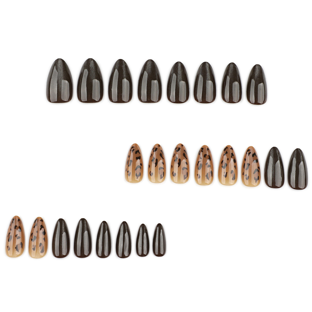 Tortoiseshell Espresso Almond Press-On Nails – espresso shimmer with amber tortoiseshell accents, photo 7