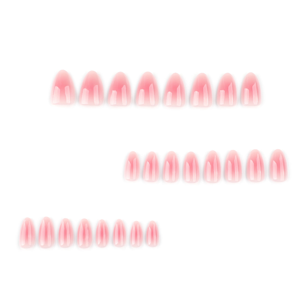 Blush Gradient Almond Press-On Nails – blush pink jelly gradient fading to a sheer tip, photo 7