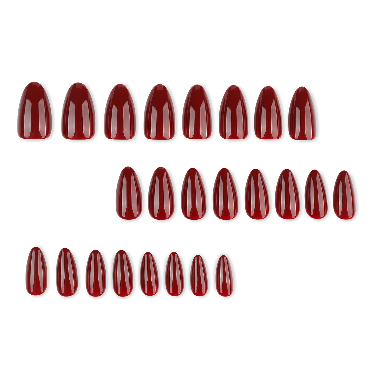 Wine Red Almond Press-On Nails – deep glossy wine red, photo 7