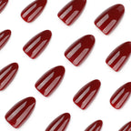 Wine Red Almond Press-On Nails – deep glossy wine red, photo 5