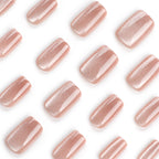 Rose Cat Eye Short Square Press-On Nails – rosy nude cat eye with a soft shifting shimmer, photo 5