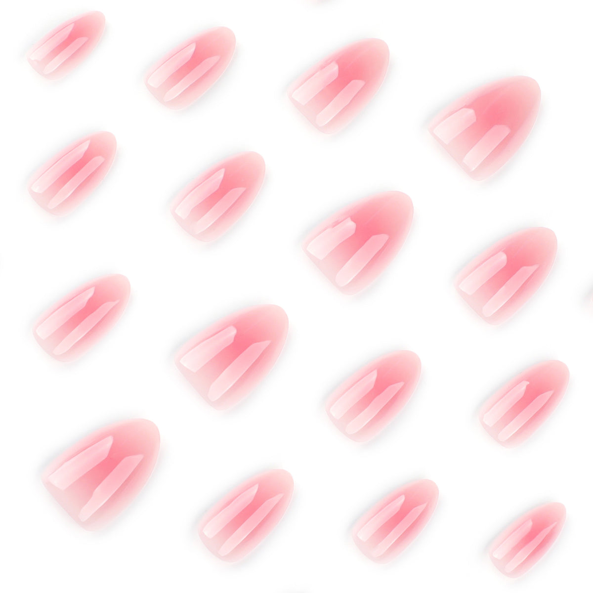 Blush Gradient Almond Press-On Nails – blush pink jelly gradient fading to a sheer tip, photo 5