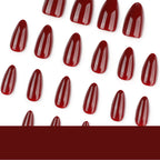 Wine Red Almond Press-On Nails – deep glossy wine red, photo 6