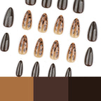 Tortoiseshell Espresso Almond Press-On Nails – espresso shimmer with amber tortoiseshell accents, photo 6