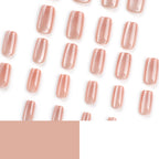 Rose Cat Eye Short Square Press-On Nails – rosy nude cat eye with a soft shifting shimmer, photo 6