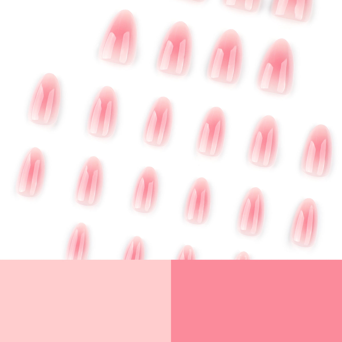 Blush Gradient Almond Press-On Nails – blush pink jelly gradient fading to a sheer tip, photo 6