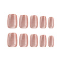 Rose Cat Eye Short Square Press-On Nails – full set of 10 nails: rosy nude cat eye with a soft shifting shimmer