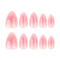 Blush Gradient Almond Press-On Nails – full set of 10 nails: blush pink jelly gradient fading to a sheer tip