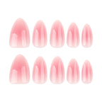 Blush Gradient Almond Press-On Nails – full set of 10 nails: blush pink jelly gradient fading to a sheer tip