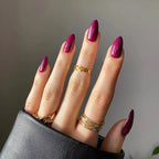 Almond Press-On Nails – Reds – Berry Magenta