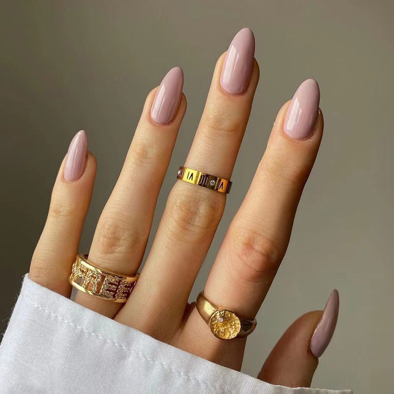 Almond Press-On Nails – Rosy Nudes – Dusty Mauve