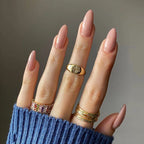 Almond Press-On Nails – Rosy Nudes – Nude Pink