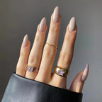 Almond Press-On Nails – Earth Tones – Latte Beige