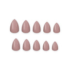 Dusty Mauve Almond press-on nails on white