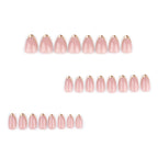 Gold-Tip French Almond Press-On Nails – blush pink with metallic gold french tips, photo 5