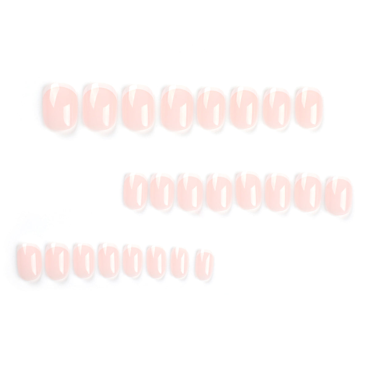 Nude Micro French Short Press-On Nails – sheer pink nude with a thin white micro french tip, photo 5