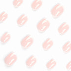 Nude Micro French Short Press-On Nails – sheer pink nude with a thin white micro french tip, photo 6