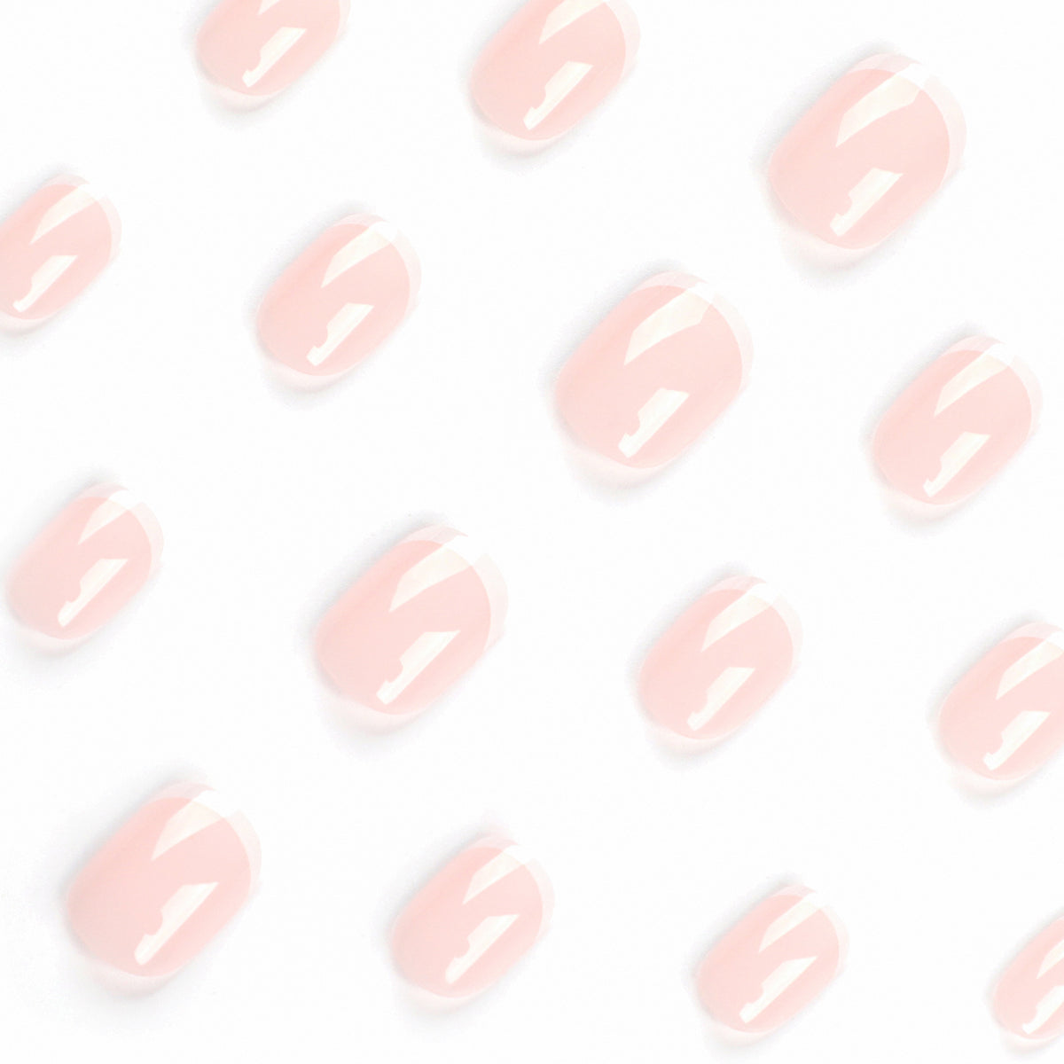 Nude Micro French Short Press-On Nails – sheer pink nude with a thin white micro french tip, photo 6