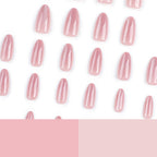 Pink Shimmer Almond Press-On Nails – sheer rosy pink with fine shimmer, photo 7