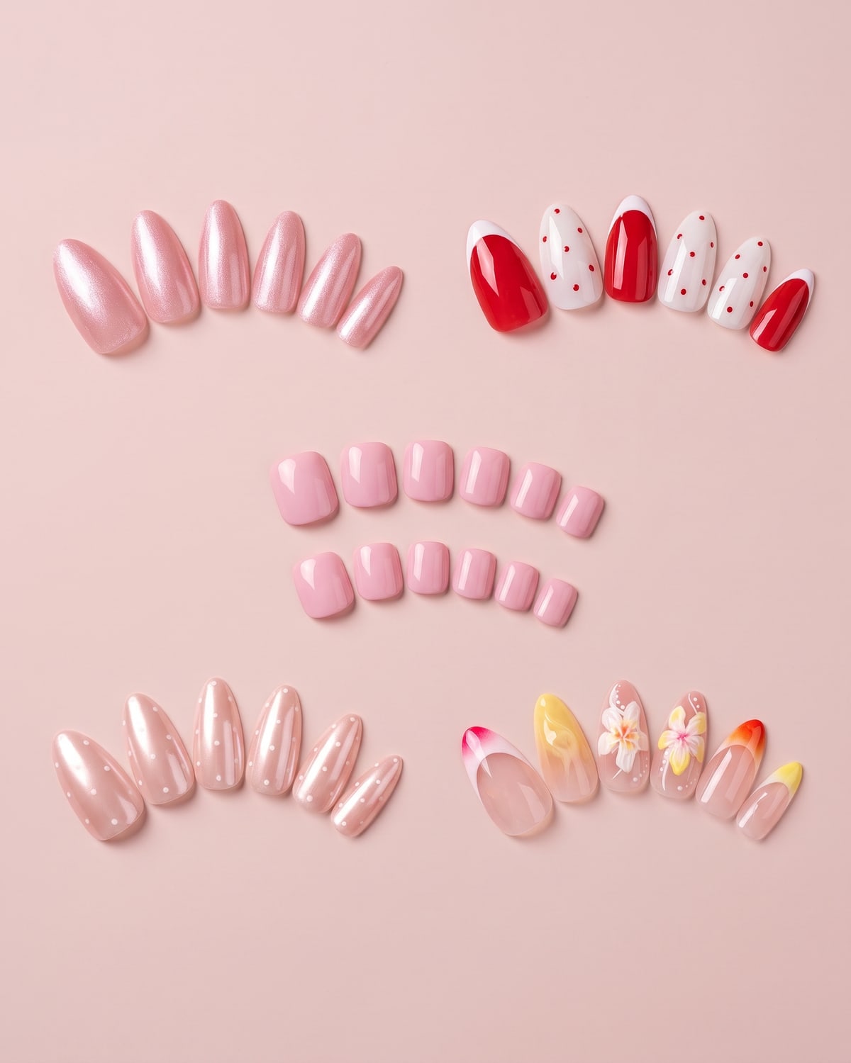 Step 1 pick your sets: flat-lay of five real sets fanned out