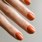 Short Square Press-On Nails – Reds – Burnt Orange