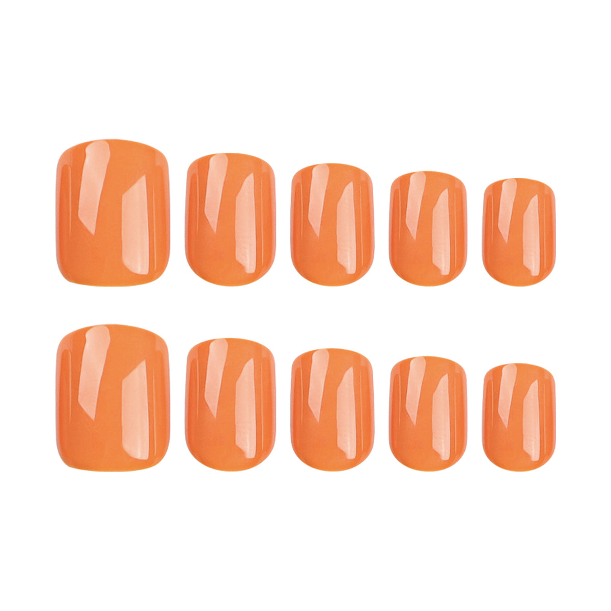 Short Square Press-On Nails – Reds – Burnt Orange