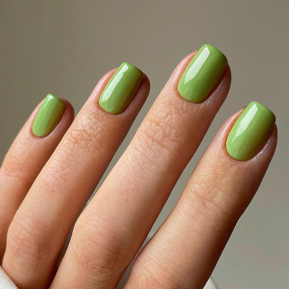 Short Square Press-On Nails – Brights – Apple Green