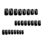 Short Square Press-On Nails – Neutrals – Black