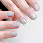 Short Square Press-On Nails – Neutrals – Dove Grey