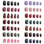 Short Square Press-On Nails – Neutrals – colour chart of all shades