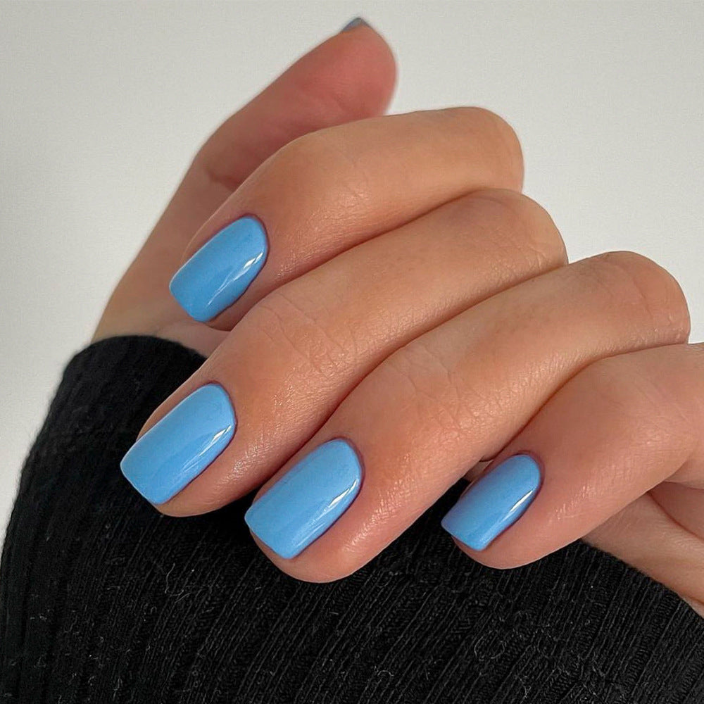 Short Square Press-On Nails – Brights – Sky Blue
