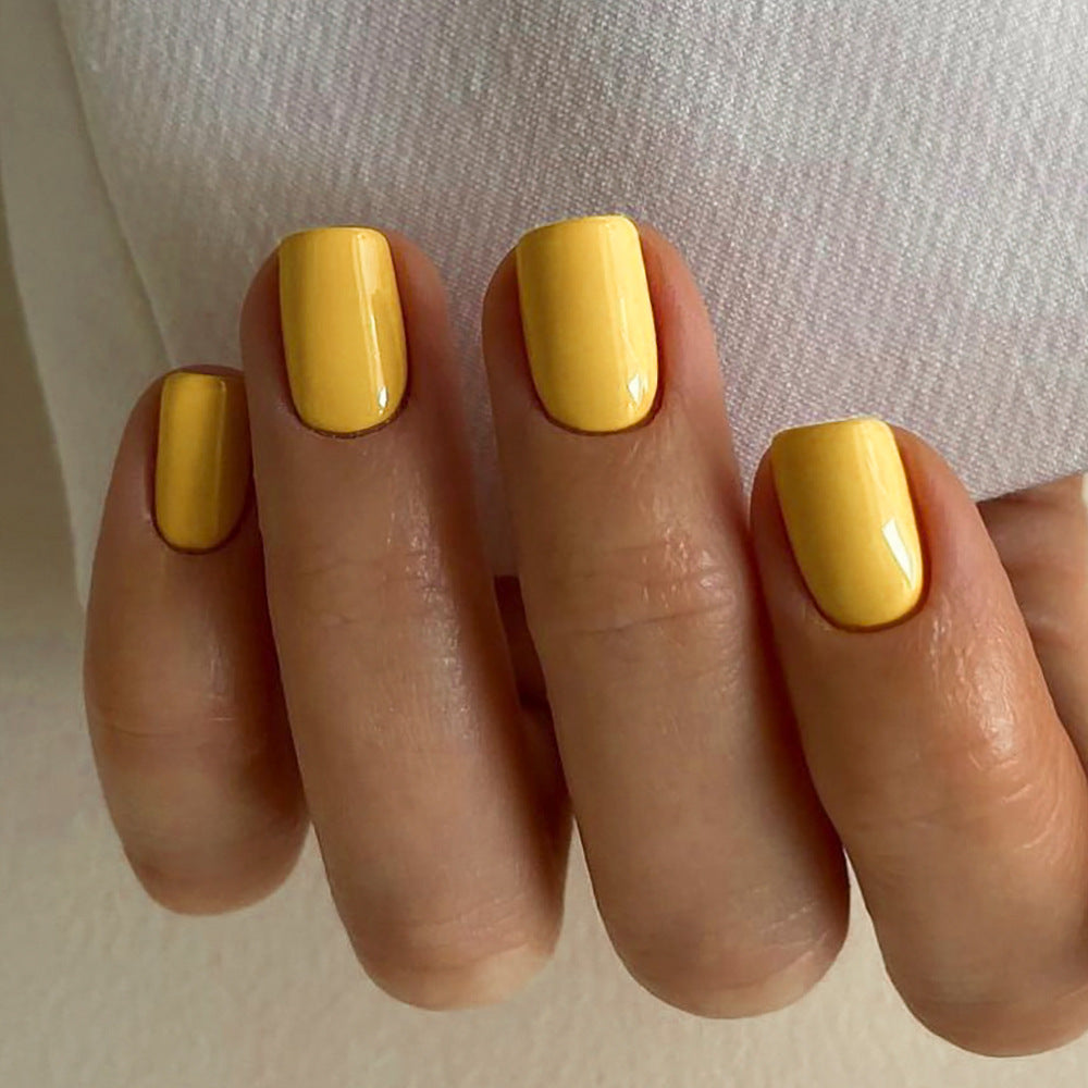 Short Square Press-On Nails – Brights – Sunflower Yellow