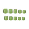 Apple Green Short square press-on nails on white
