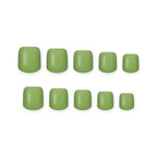 Apple Green Short square press-on nails on white