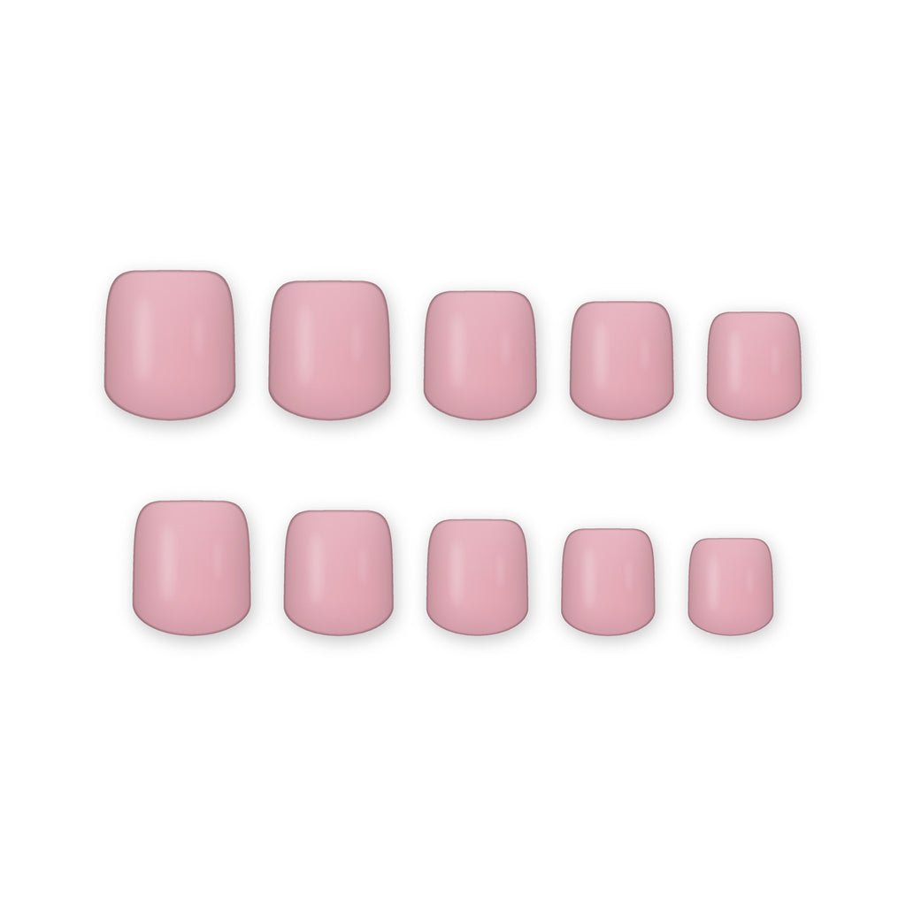 Baby Pink Short square press-on nails on white