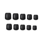 Black Short square press-on nails on white