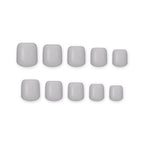 Dove Grey Short square press-on nails on white