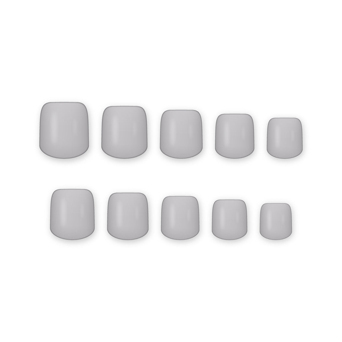 Dove Grey Short square press-on nails on white