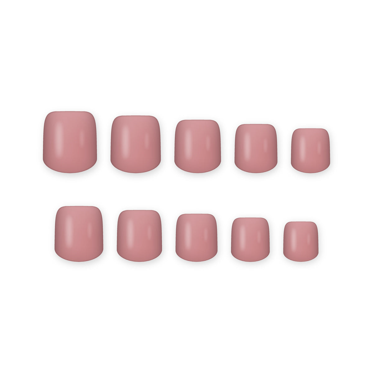 Dusty Rose Short square press-on nails on white