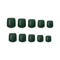 Emerald Green Short square press-on nails on white