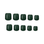 Emerald Green Short square press-on nails on white