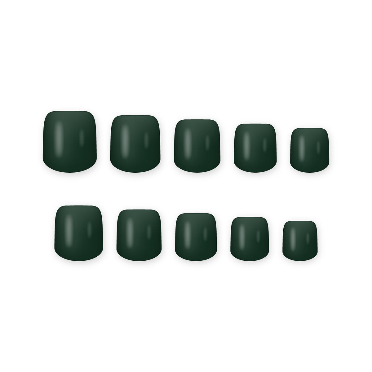 Emerald Green Short square press-on nails on white