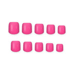 Hot Pink Short square press-on nails on white