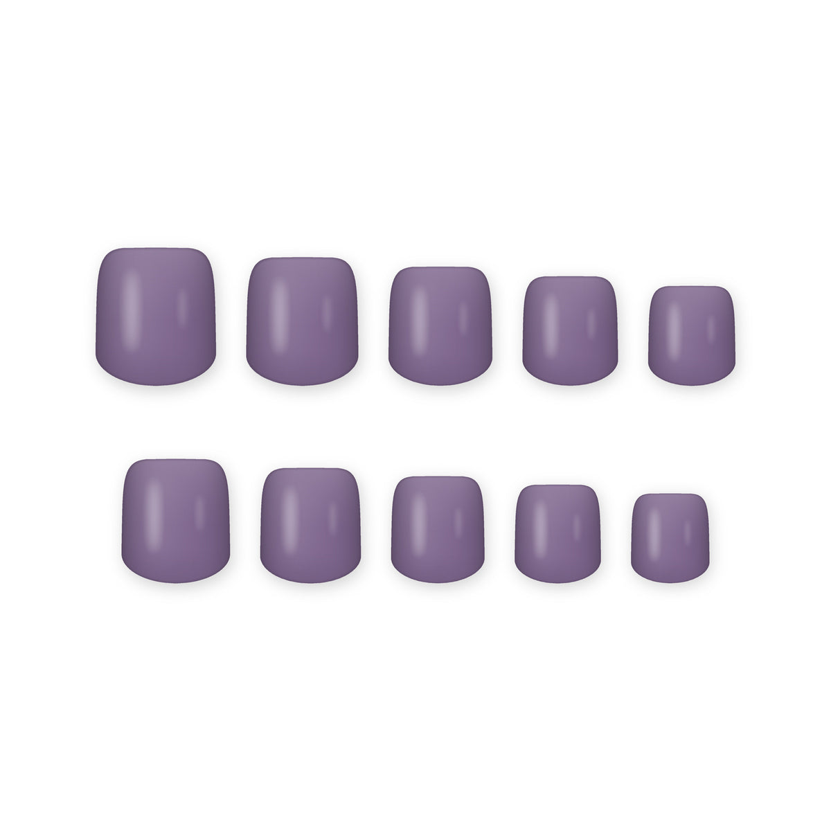 Lavender Grey Short square press-on nails on white