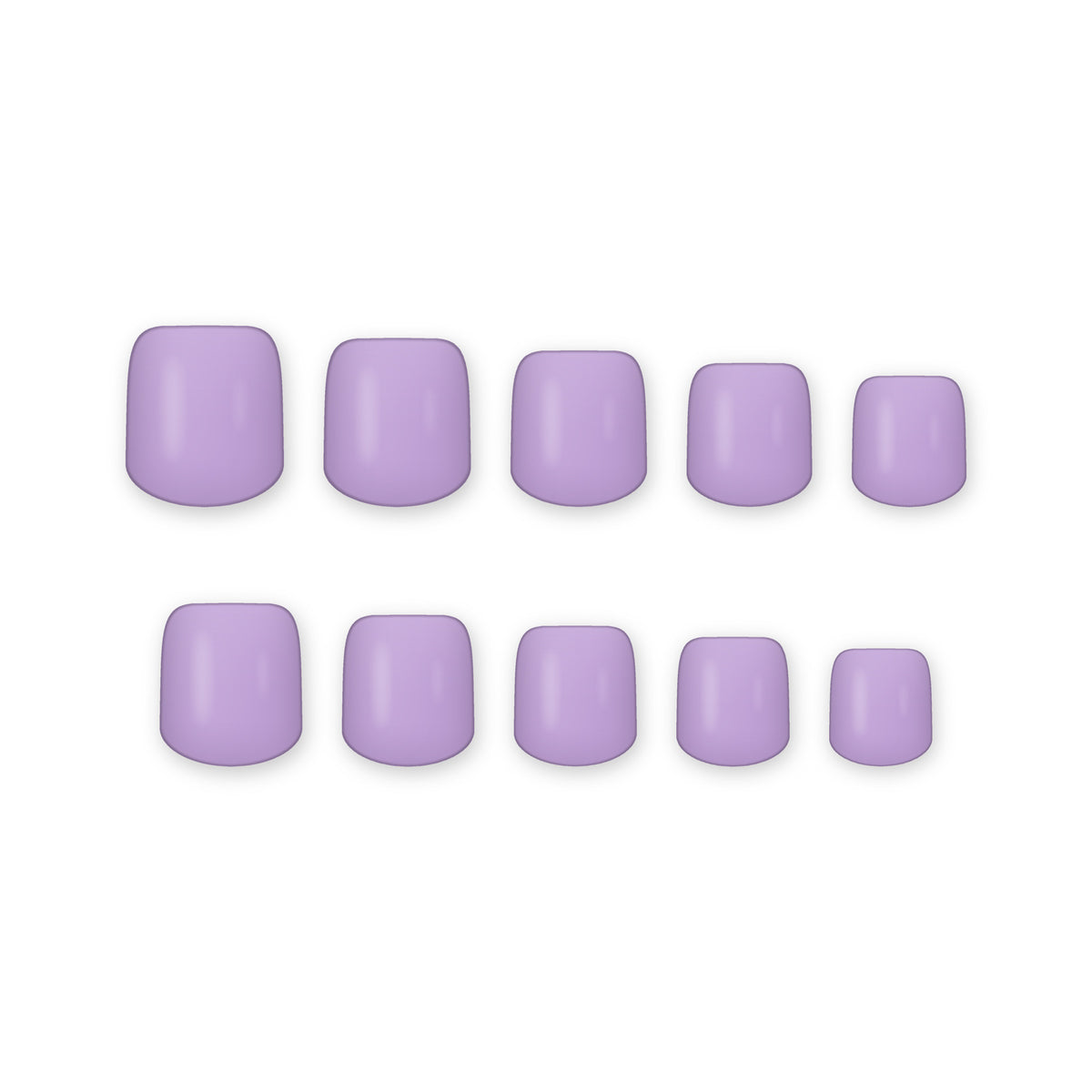 Lilac Short square press-on nails on white