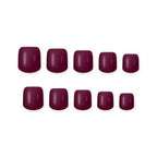 Plum Short square press-on nails on white